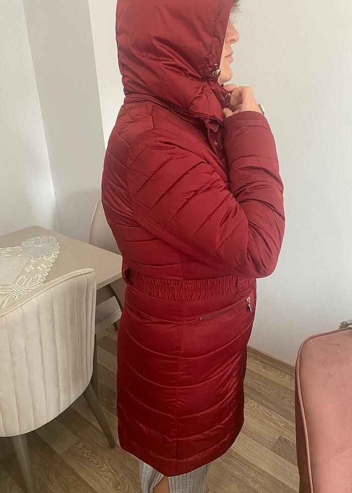 Uzun şişme mont - Görsel 4