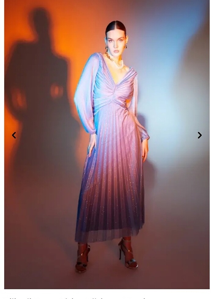 Piliseli mavi elbise - Görsel 3