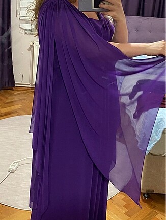 Mor uzun abiye - Görsel 4