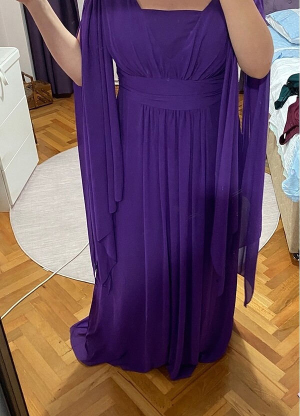 Mor uzun abiye - Görsel 3