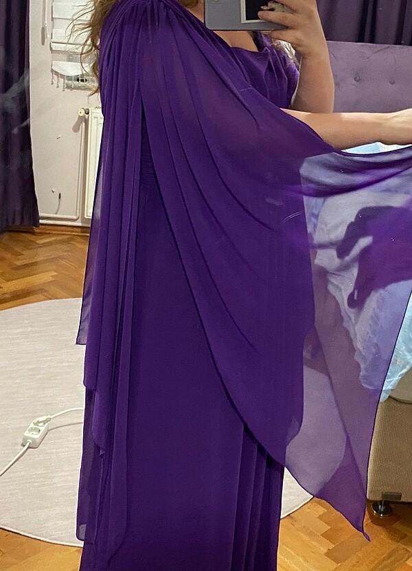 Mor uzun abiye - Görsel 4