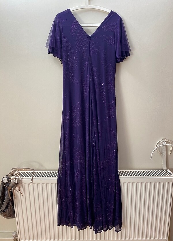 Mor uzun abiye - Görsel 3