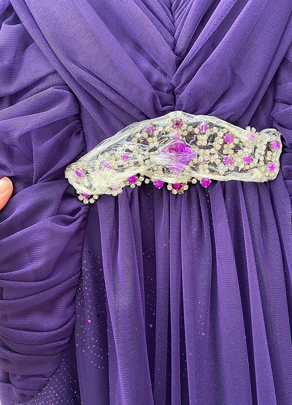 Mor uzun abiye - Görsel 2