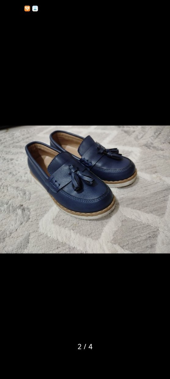 Kız Çocuk Püsküllü Mavi Loafer Ayakkabı - Görsel 2