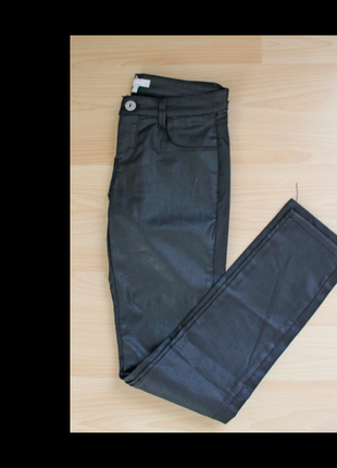 twist deri görünümlü pantolon