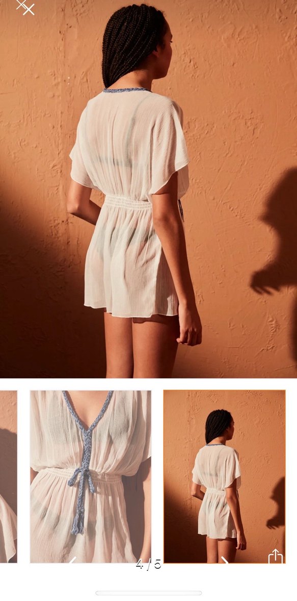 Penti Örgülü Bağcıklı beyaz Mini plaj Elbisesi - Görsel 2