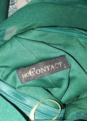 Uzun Yeşil V Yaka Kolsuz Kadın Abiye - Görsel 2