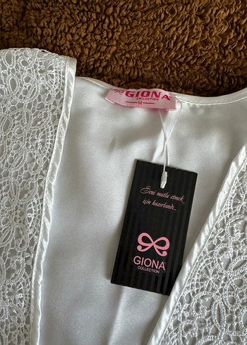 Uzun Beyaz İşlemeli Kadın Gecelik ve Sabahlık Takımı - Görsel 9