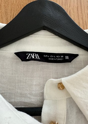 Düğmeli Keten Mini Beyaz Elbise - Görsel 7