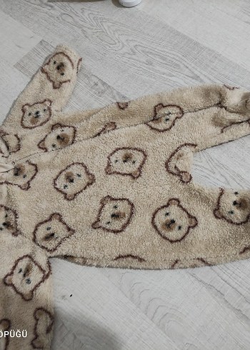 Kürk Detaylı Kahverengi Bebek Tulumu - Görsel 2