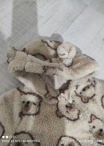 Kürk Detaylı Kahverengi Bebek Tulumu - Görsel 4