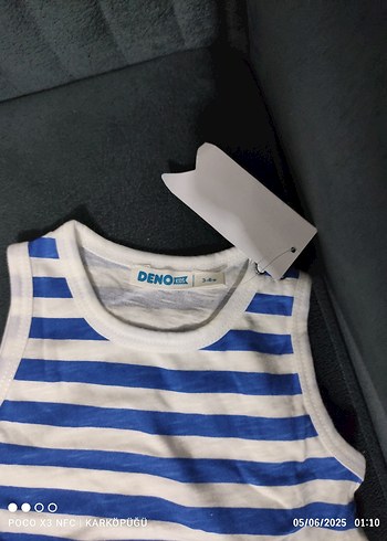 Salopet takım polo yaka tişört ve çit çitli badi - Görsel 7