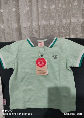 Salopet takım polo yaka tişört ve çit çitli badi - Görsel 6