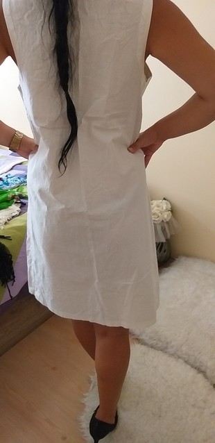 Diğer beyaz keten elbise 38