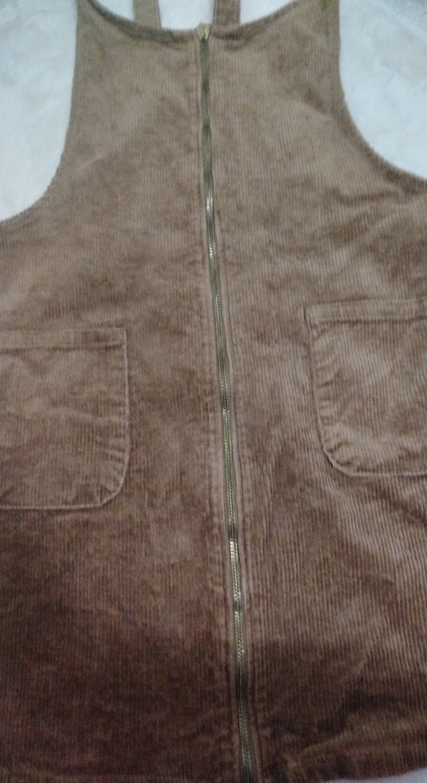 Kahverengi Süet Kadın kadife salopet m L - Görsel 4