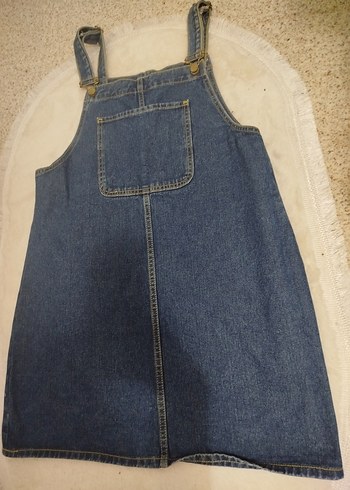 Kadın Lacivert Kot Kısa Salopet - Görsel 3