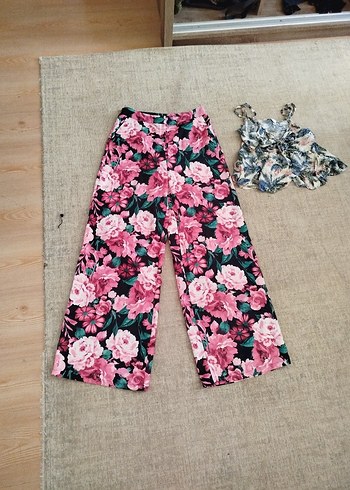 M bedene çiçek pantalon cepli - Görsel 8