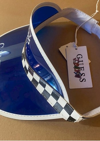 Guess Mavi Parlak guess Şapka Velcro Ayarlı