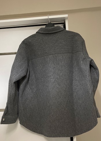 xl Beden gri Renk Gri Düğmeli Uzun Kollu Denim Gömlek