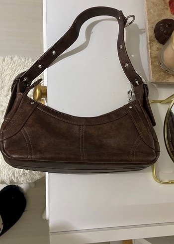 Bershka Kahverengi Deri Kadın Omuz Çantası