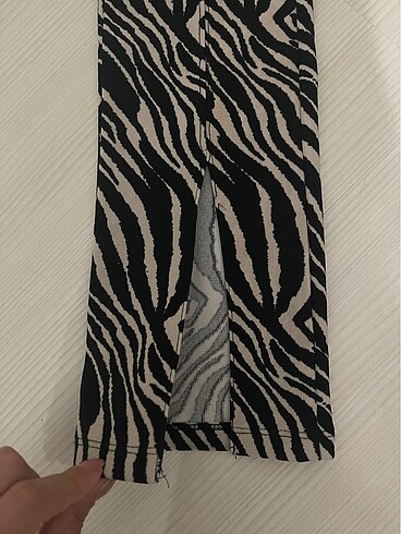 s Beden koton zebra desenli pantolon