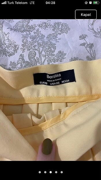 xs Beden bershka sarı etek