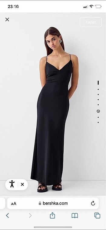 bershka siyah elbise