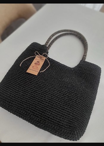 Siyah Örgü Kadın El Çantası