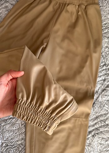 Nocturne Bej Kadın Bel Detaylı Rahat Kumaş Pantolon
