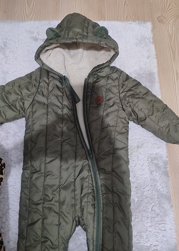 haki Kürklü Bebek Erkek Tulum mont - Görsel 2