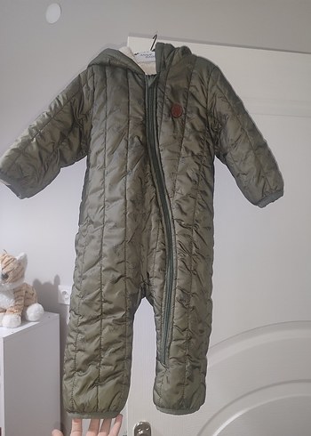 haki Kürklü Bebek Erkek Tulum mont - Görsel 3
