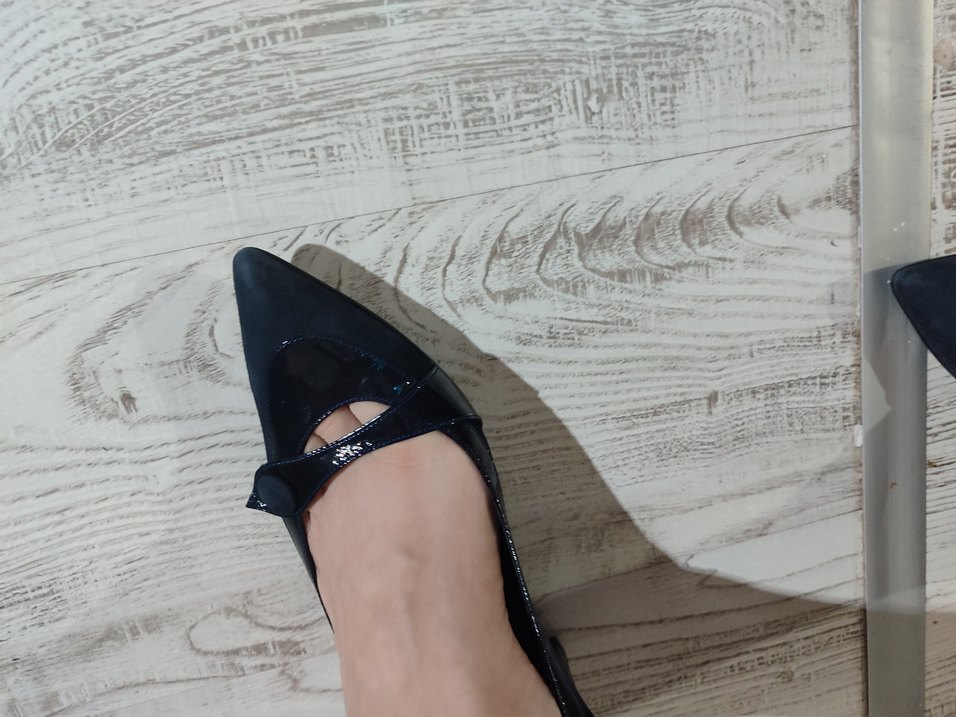 Koyu Mavi Süet Tokalı Yüksek Topuklu Stiletto - Görsel 3