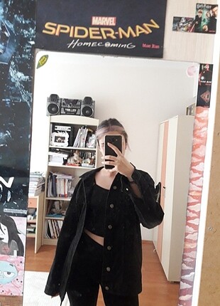 m Beden siyah Renk Oversize Boyfriend kot ceket dilvin yeni sezon
