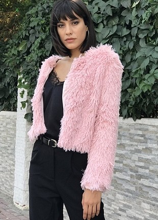 Pembe peluş kürk 