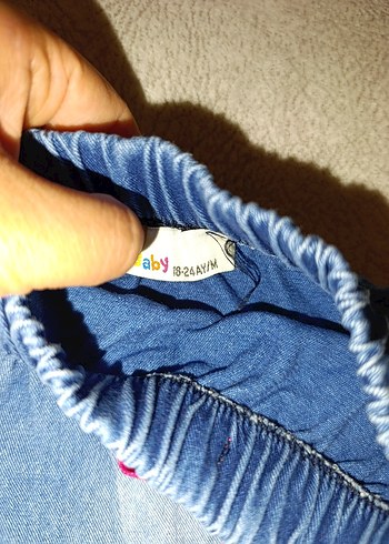 Nakışlı Renkli Kız Kot Etek - Görsel 2