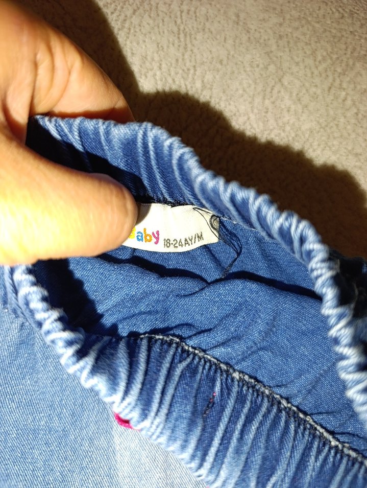 Nakışlı Renkli Kız Kot Etek - Görsel 2