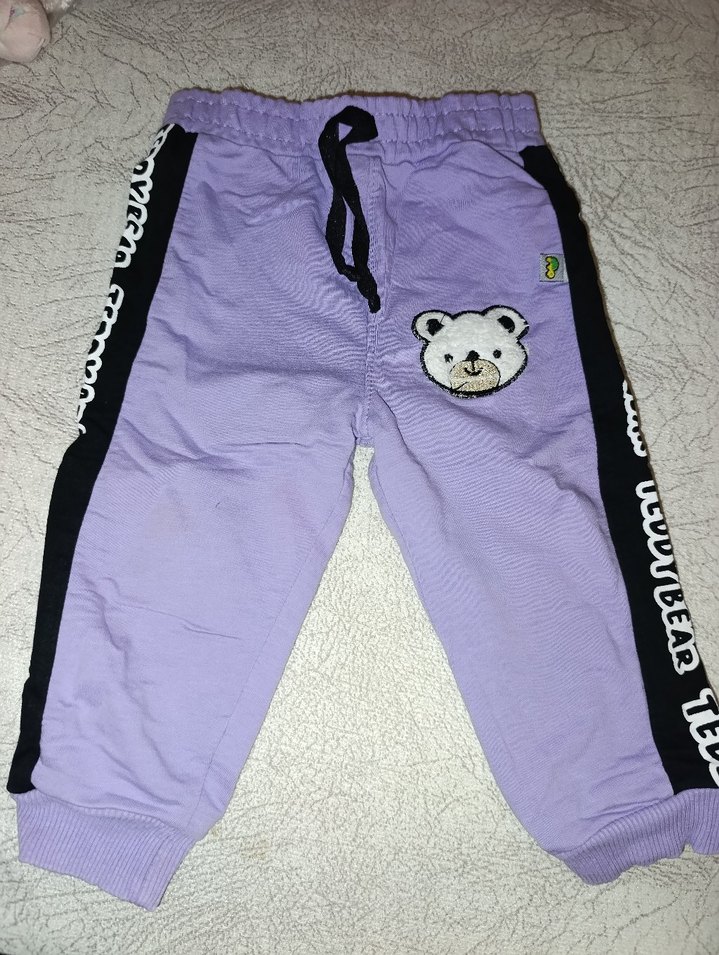 Mor Nakışlı Çocuk Rahat Pantolon - Görsel 2