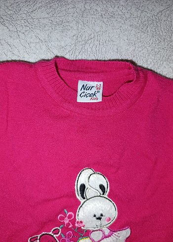 Kız Çocuk Pembe Uzun Kollu Sweatshirt - Görsel 3