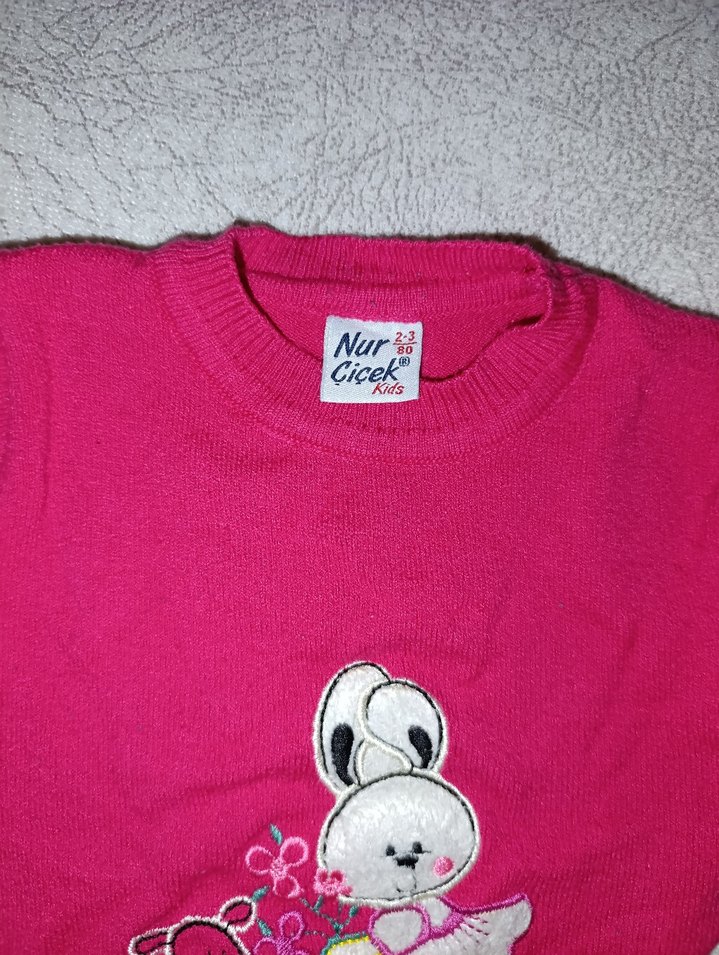 Kız Çocuk Pembe Uzun Kollu Sweatshirt - Görsel 3