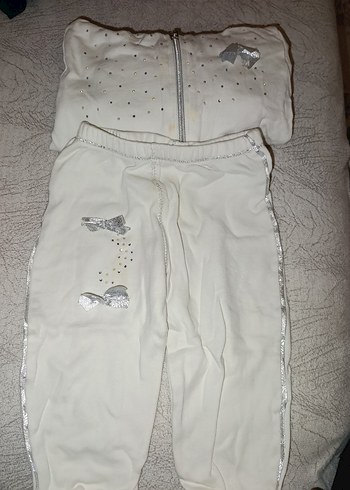 Kız Bebek Beyaz Fermuarlı Takım - Görsel 2