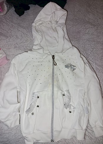 Kız Bebek Beyaz Fermuarlı Takım - Görsel 4