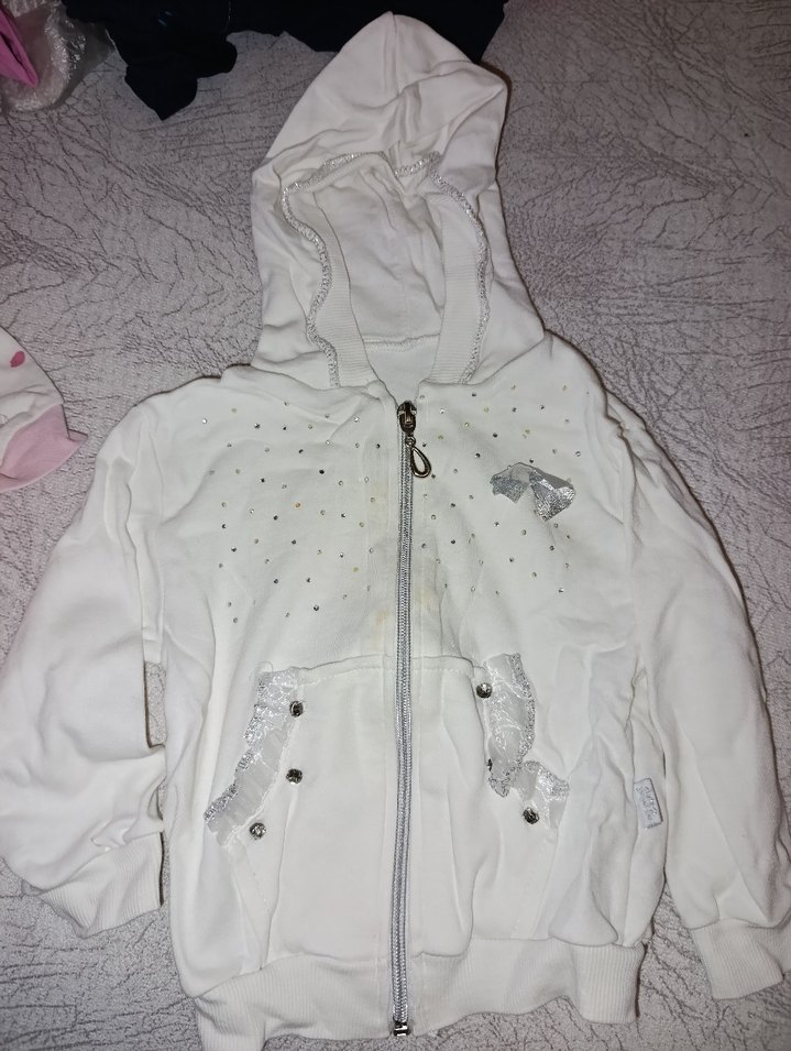 Kız Bebek Beyaz Fermuarlı Takım - Görsel 4