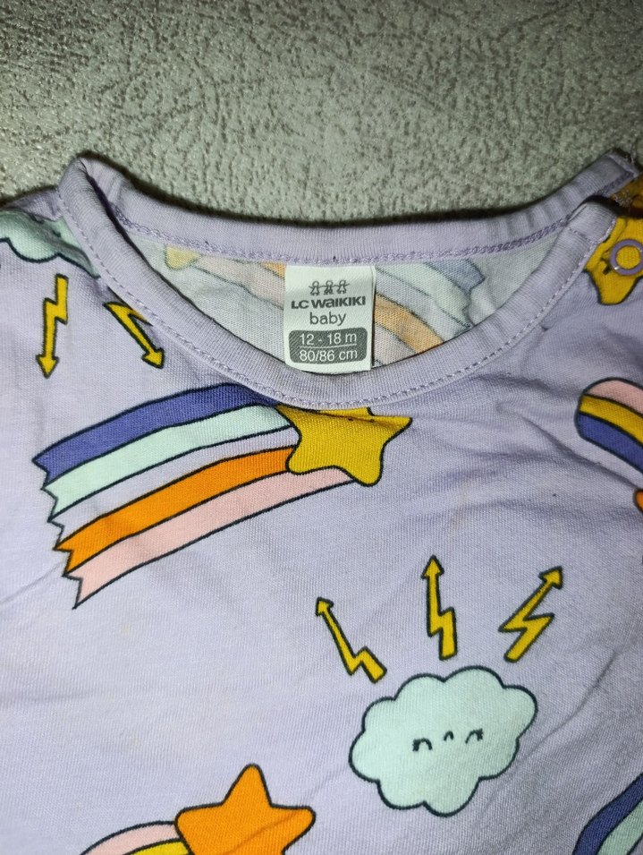 Mor Uzun Kollu Kız Çocuk Pijama Takımı - Görsel 2