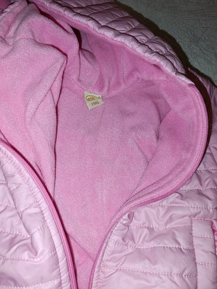 Kız Çocuk Pembe Kapüşonlu Fermuarlı Mont - Görsel 2