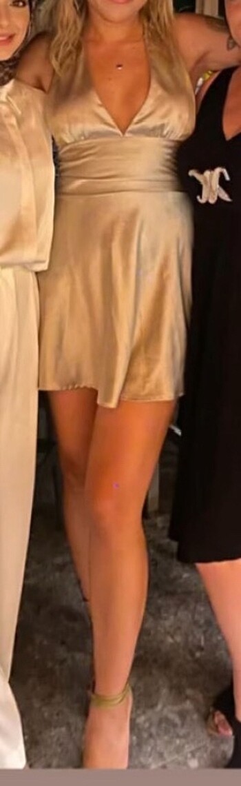 Zara Zara mini saten bağcıklı elbise