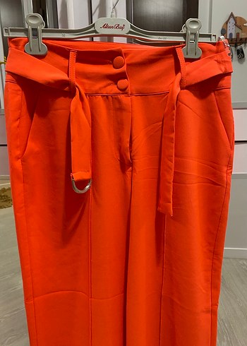 Kemerli  Kumaş Pantolon - Görsel 2