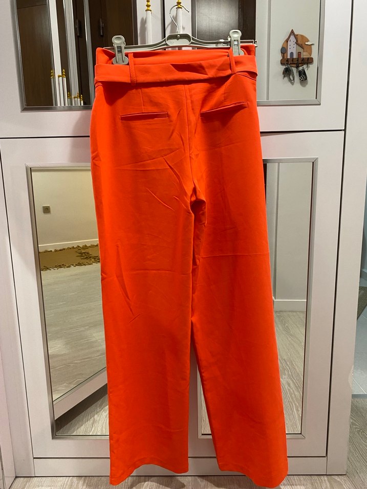 Kemerli  Kumaş Pantolon - Görsel 3