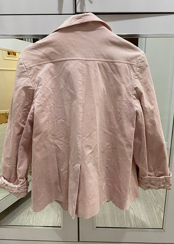 Pembe Keten Blazer Ceket - Görsel 7