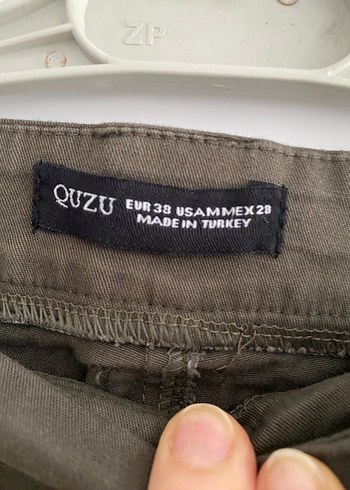 Kamuflaj Desenli Kemerli Kadın Keten Pantolon - Görsel 2