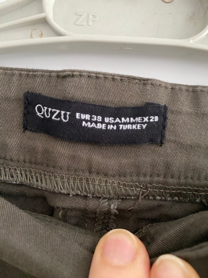 Kamuflaj Desenli Kemerli Kadın Keten Pantolon - Görsel 2